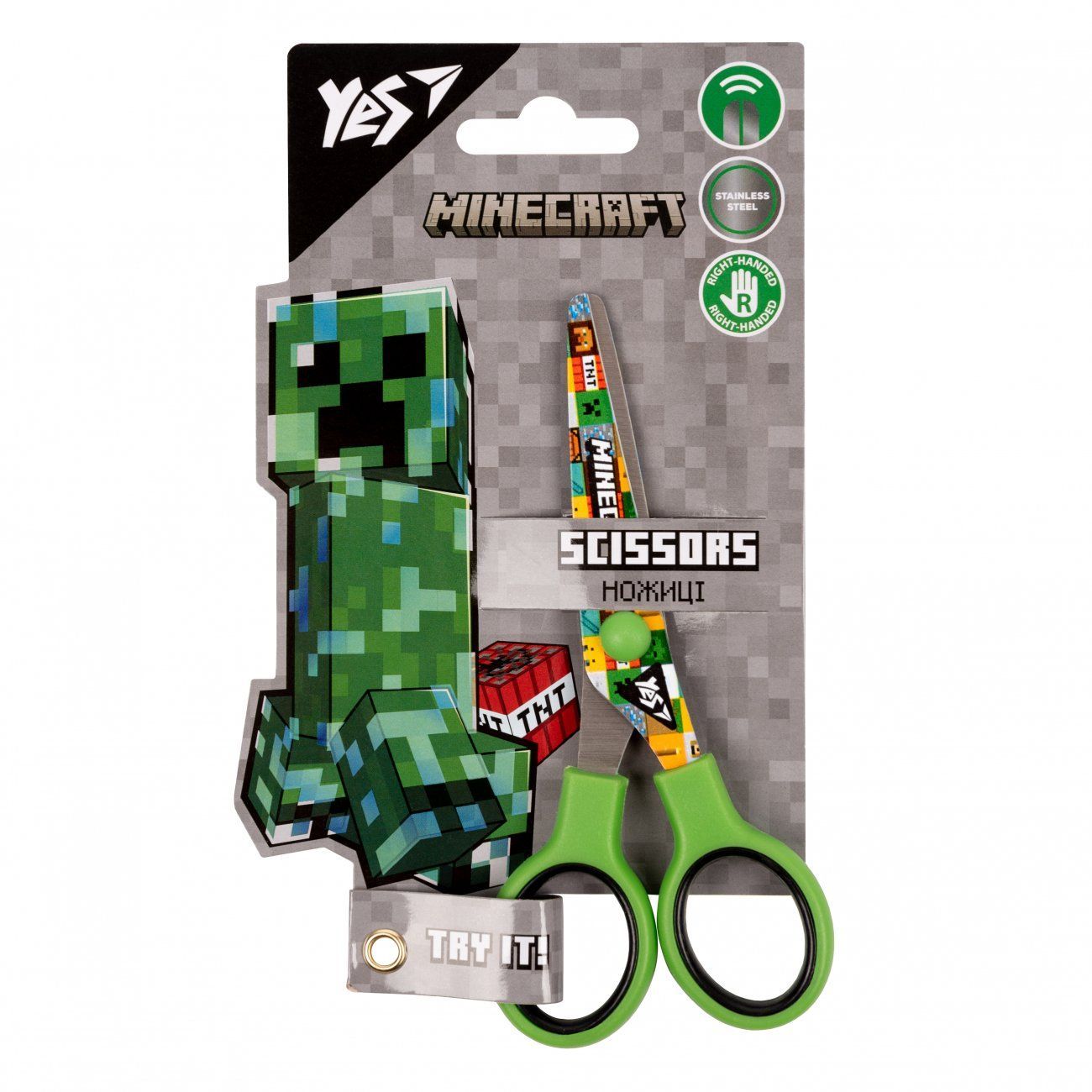 Ножницы детские Yes Minecraft 13см с принтом на лезвии фото