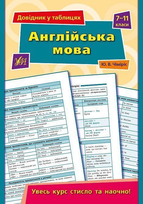 Довідник у таблицях АНГЛІЙСЬКА МОВА 7-11кл Укр (Ула) фото