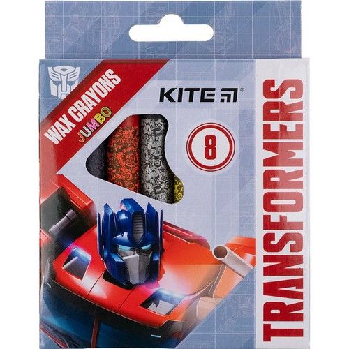 Крейда воскова Kite Transformers Jumbo 8 кольорів фото