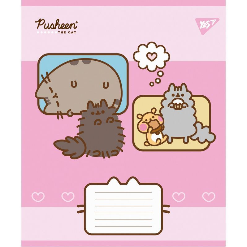 Тетрадь школьная Yes 12 листов клетка Pusheen Funny фото