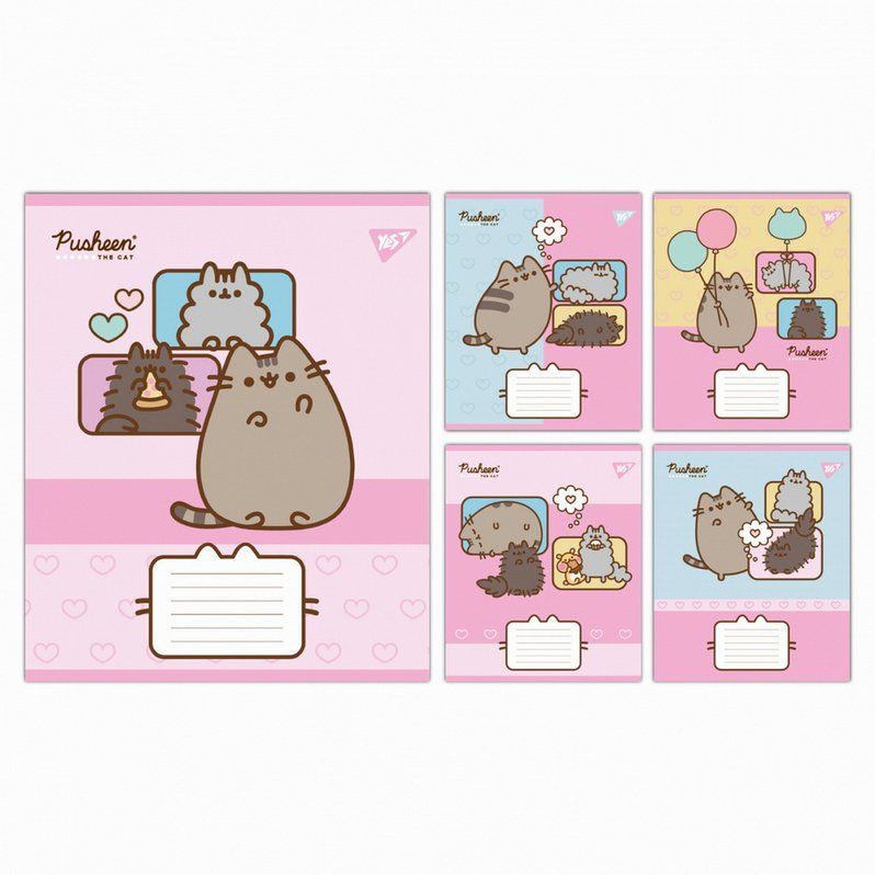 Зошит шкільний Yes 12 аркушів клітинка Pusheen Funny фото