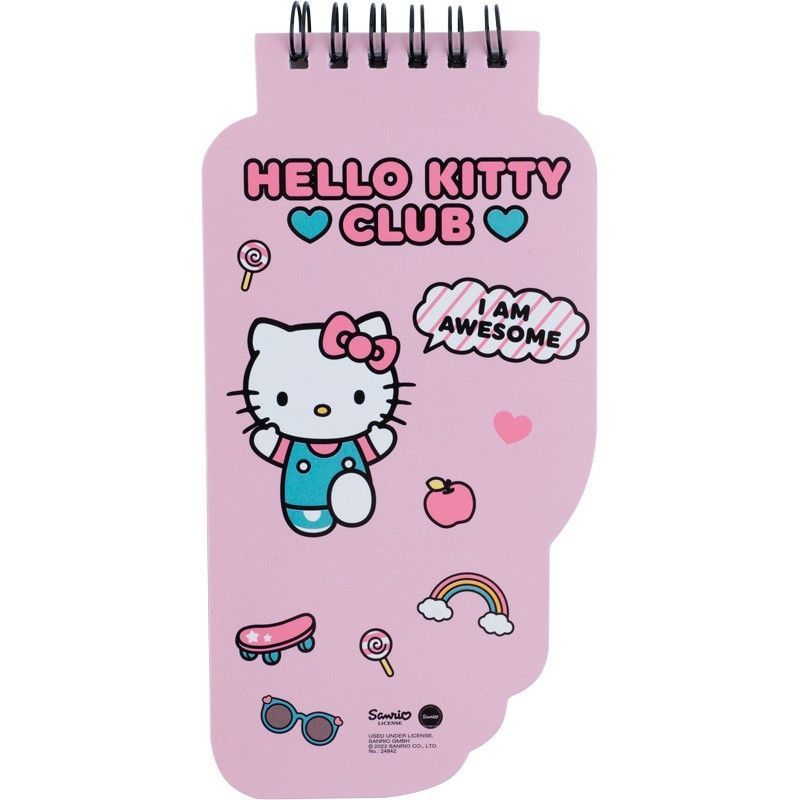 Блокнот В7 50л, без линовки, на пружине (верхняя), мягкая обложка Kite Hello Kitty фото