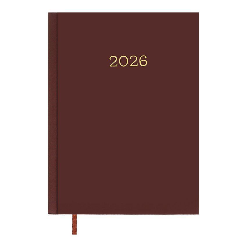 Щоденник датований 2026 Buromax Monochrome А5 лінія 336 сторінок, тверда обкладинка, бордовий фото
