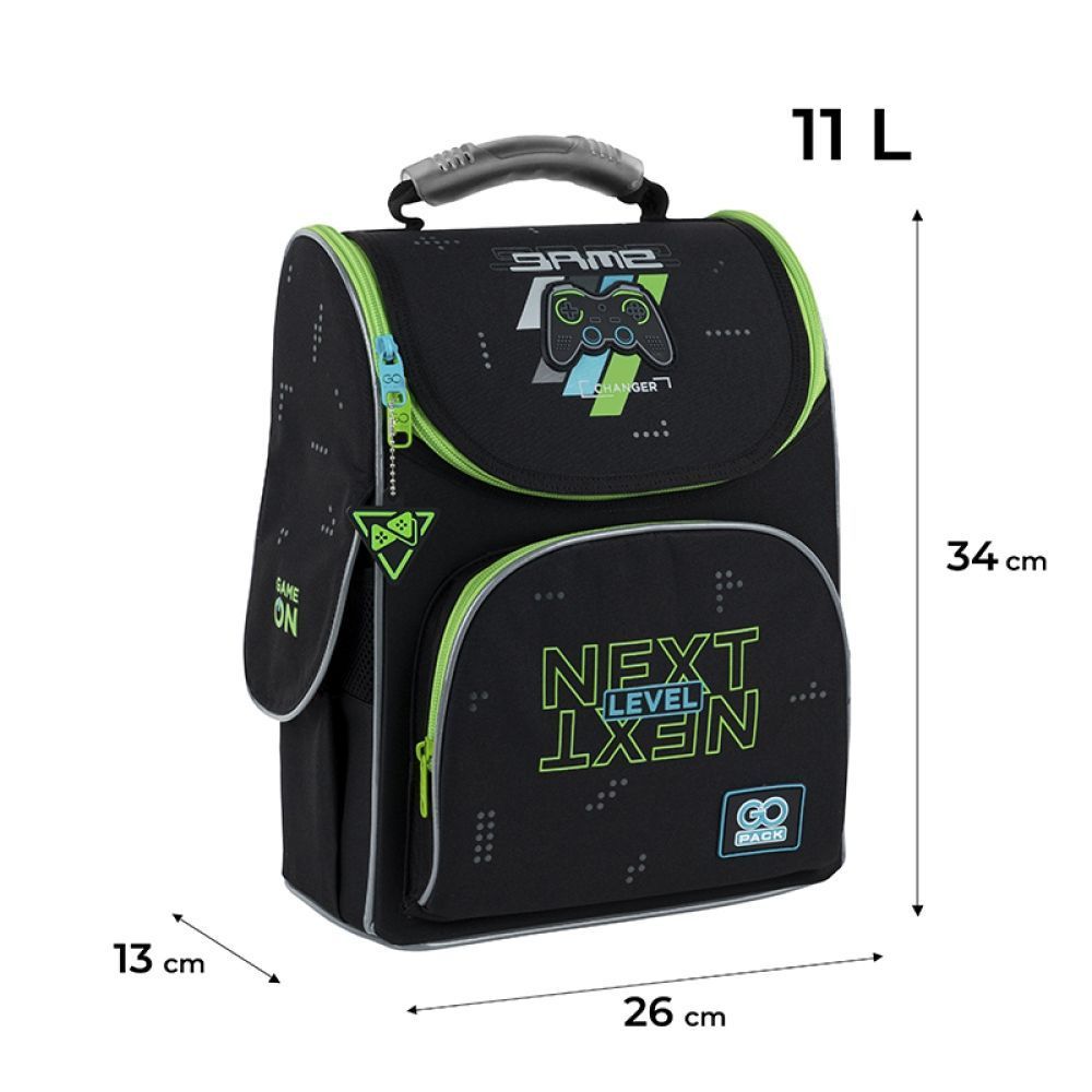 Рюкзак шкільний каркасний для хлопчика GoPack Education 5001S-7 Next Level 34*26*13см чорний фото