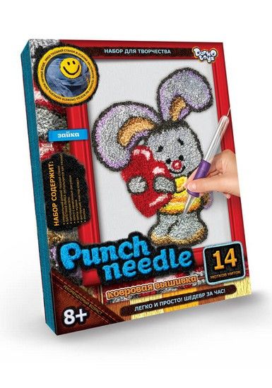 Набір Килимова вишивка Punch needle Зайчик Danko Toys фото