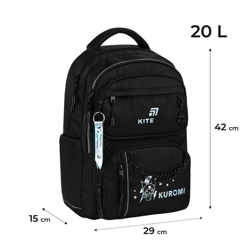 Рюкзак підлітковий Kite Education teens 2594M Kuromi 42 &times; 29 &times; 17см чорний фото