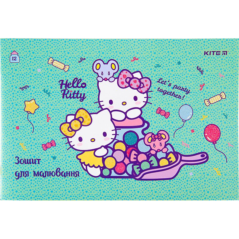 Альбом для малювання 12арк скоба Kite Hello Kitty 100г/м2 фото