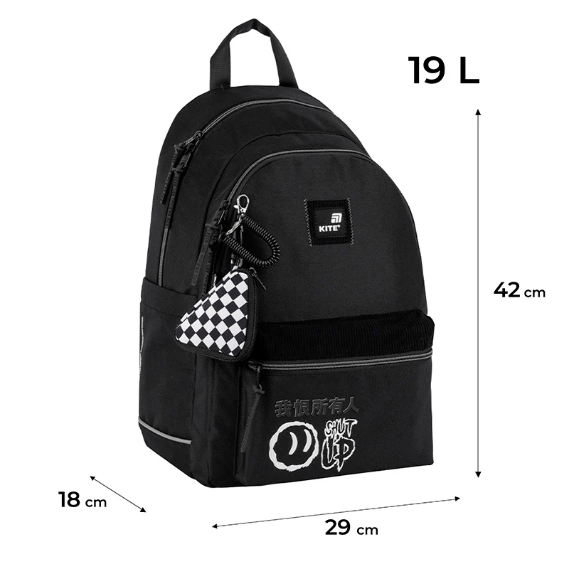 Рюкзак подростковый Kite Education teens 2575M-2 42&times;29&times;18 см, черный фото