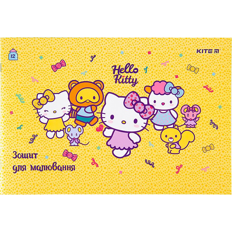 Альбом для малювання 12арк скоба Kite Hello Kitty 100г/м2 фото