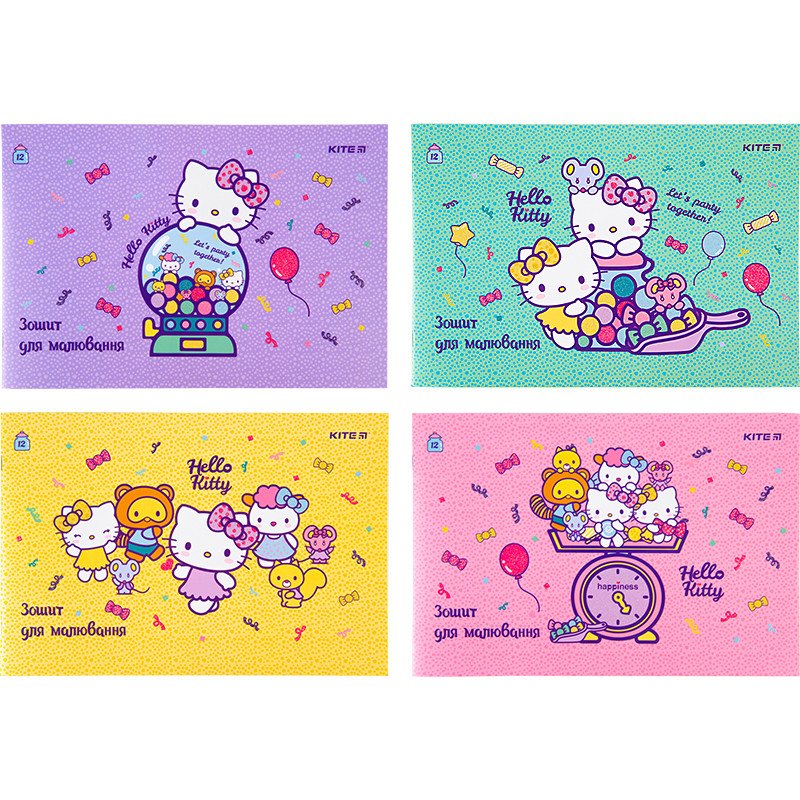 Альбом для малювання 12арк скоба Kite Hello Kitty 100г/м2 фото