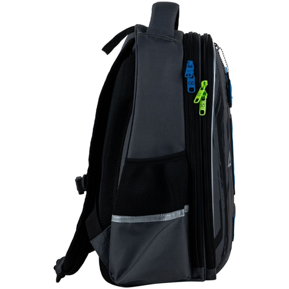 Рюкзак шкільний напівкаркасний для хлопчика GoPack Education 165M Warrior 38*28*13см сірий фото