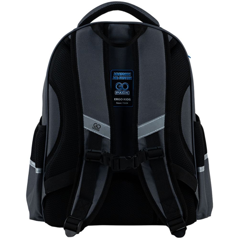 Рюкзак шкільний напівкаркасний для хлопчика GoPack Education 165M Warrior 38*28*13см сірий фото
