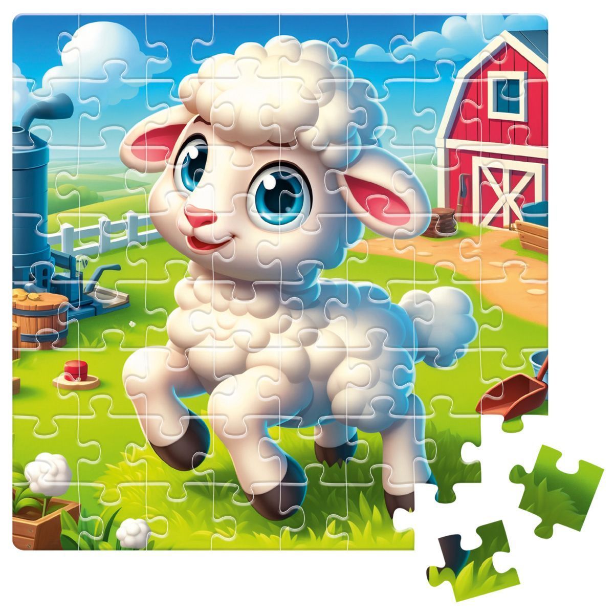 Пазл 64 эл 15x15 см De tail Ловкая овечка Укр (Vladi Toys) фото