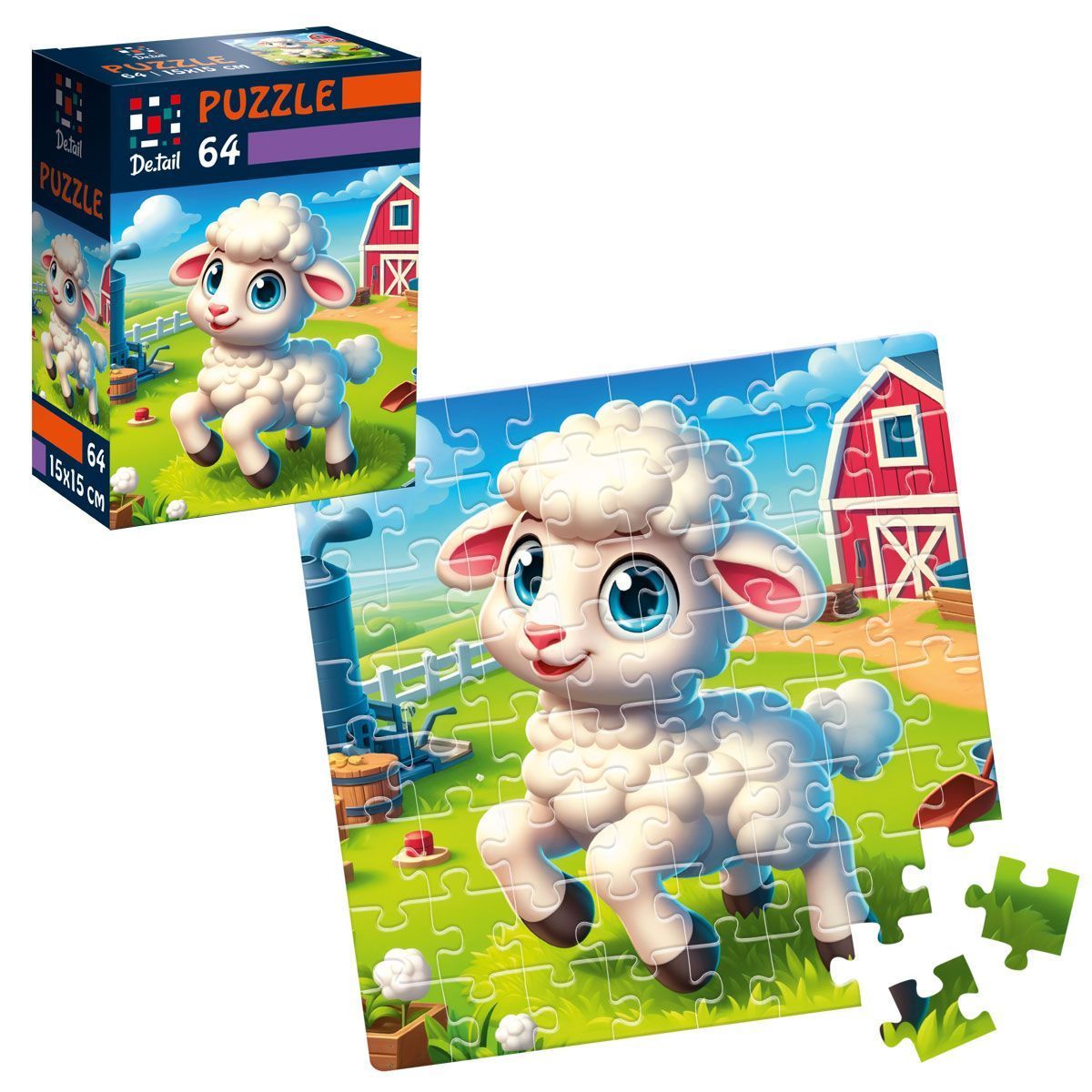 Пазл 64 эл 15x15 см De tail Ловкая овечка Укр (Vladi Toys) фото