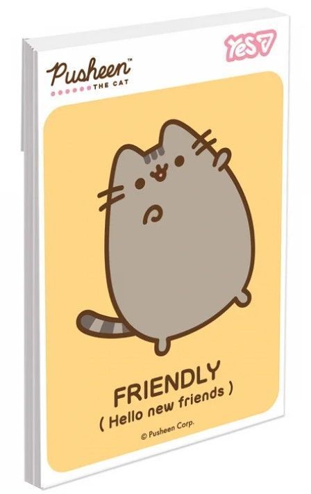 Блокнот А7 48арк, в клітинку, картонна обкладинка Yes Pusheen фото