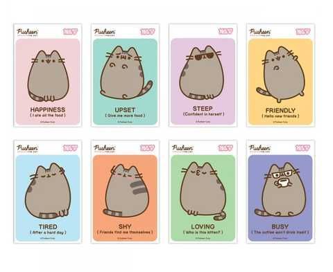 Блокнот А7 48арк, в клітинку, картонна обкладинка Yes Pusheen