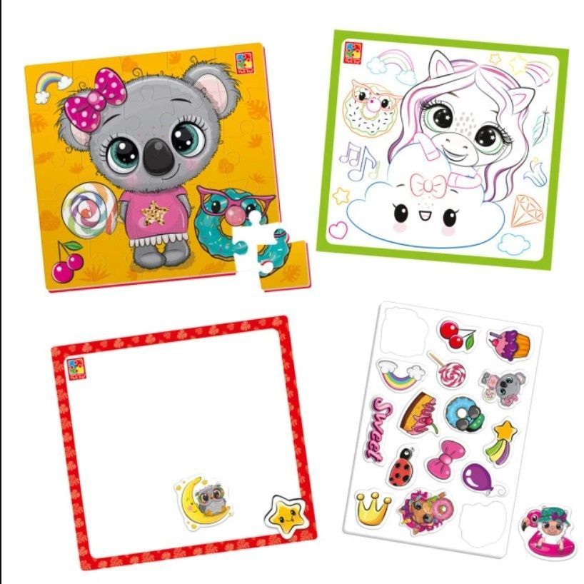 Набір для творчості 4 в 1, Пухнастики та солодощі, Укр Vladi Toys фото