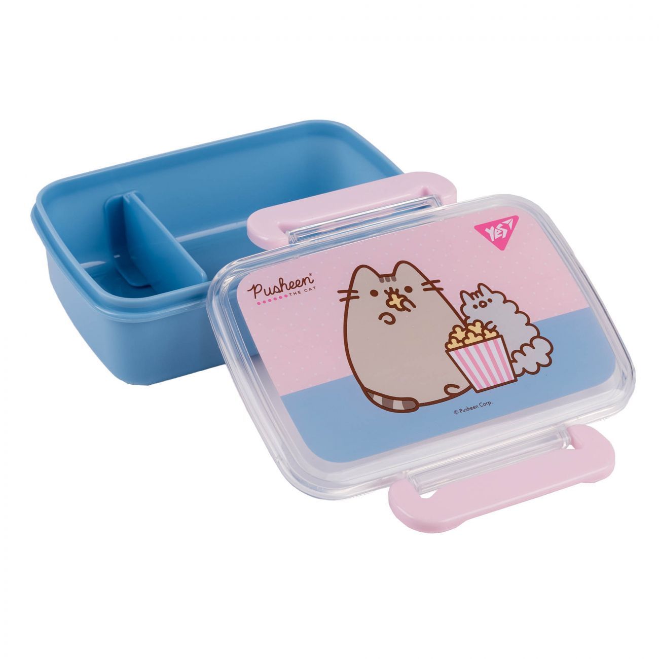 Ланчбокс Yes Pusheen 420мл, без наполнения, 1 контейнер, голубо-розовый фото