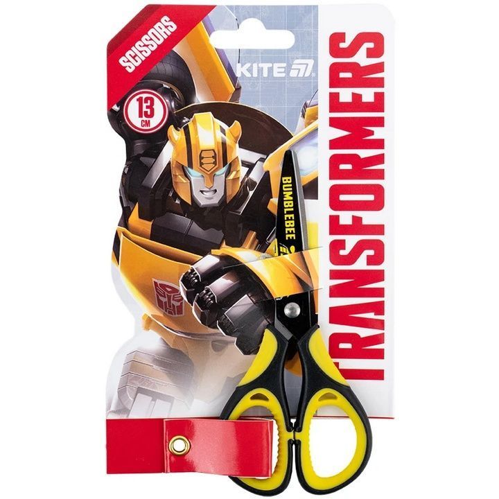 Ножницы детские Kite Transformers 13см с резиновыми вставками и рисунком на лезвии фото