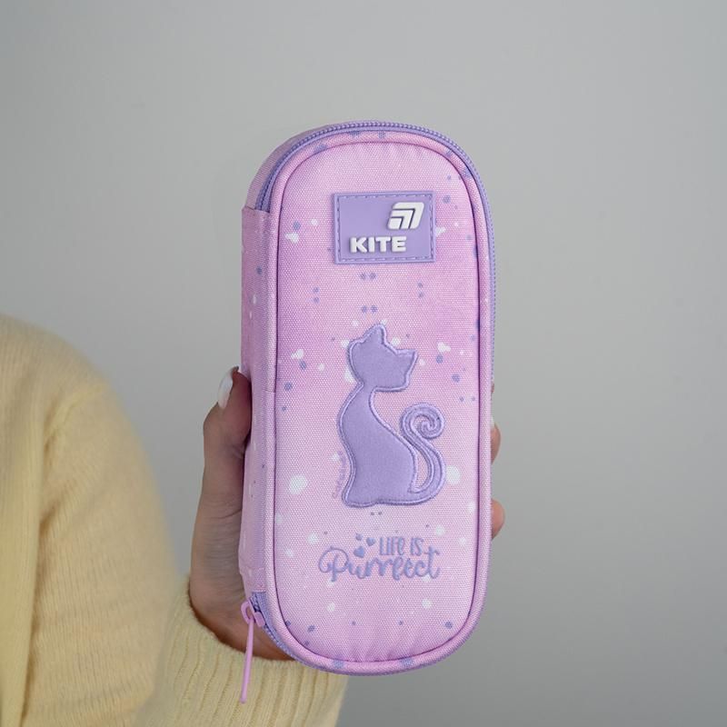 Пенал шкільний Kite для дівчинки на 1 відділення, 1 відворот 599 Catsline рожевий фото