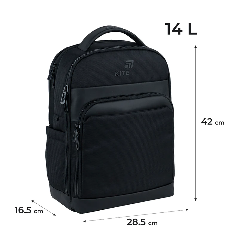 Рюкзак підлітковий Kite Education teens 2723M 42 &times; 28,5 &times; 16,5см чорний фото