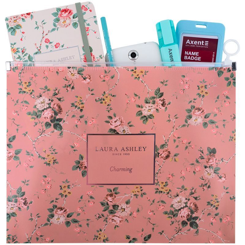 Папка на молнии zip-lock А4+ Axent Laura Ashley Charming фото