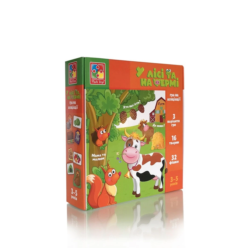 Гра розвиваюча У лісі та на фермі Укр (Vladi Toys) фото