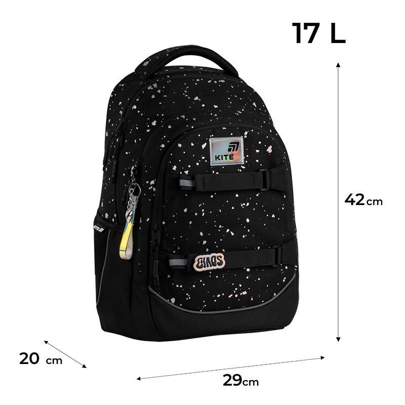 Рюкзак подростковый Kite Education teens 727M Holographic 42&times;29&times;20 см, черный фото