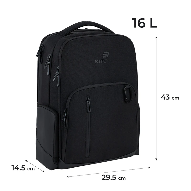 Рюкзак підлітковий Kite Education Teens 2722L 43 &times; 29,5 &times; 14,5см чорний фото