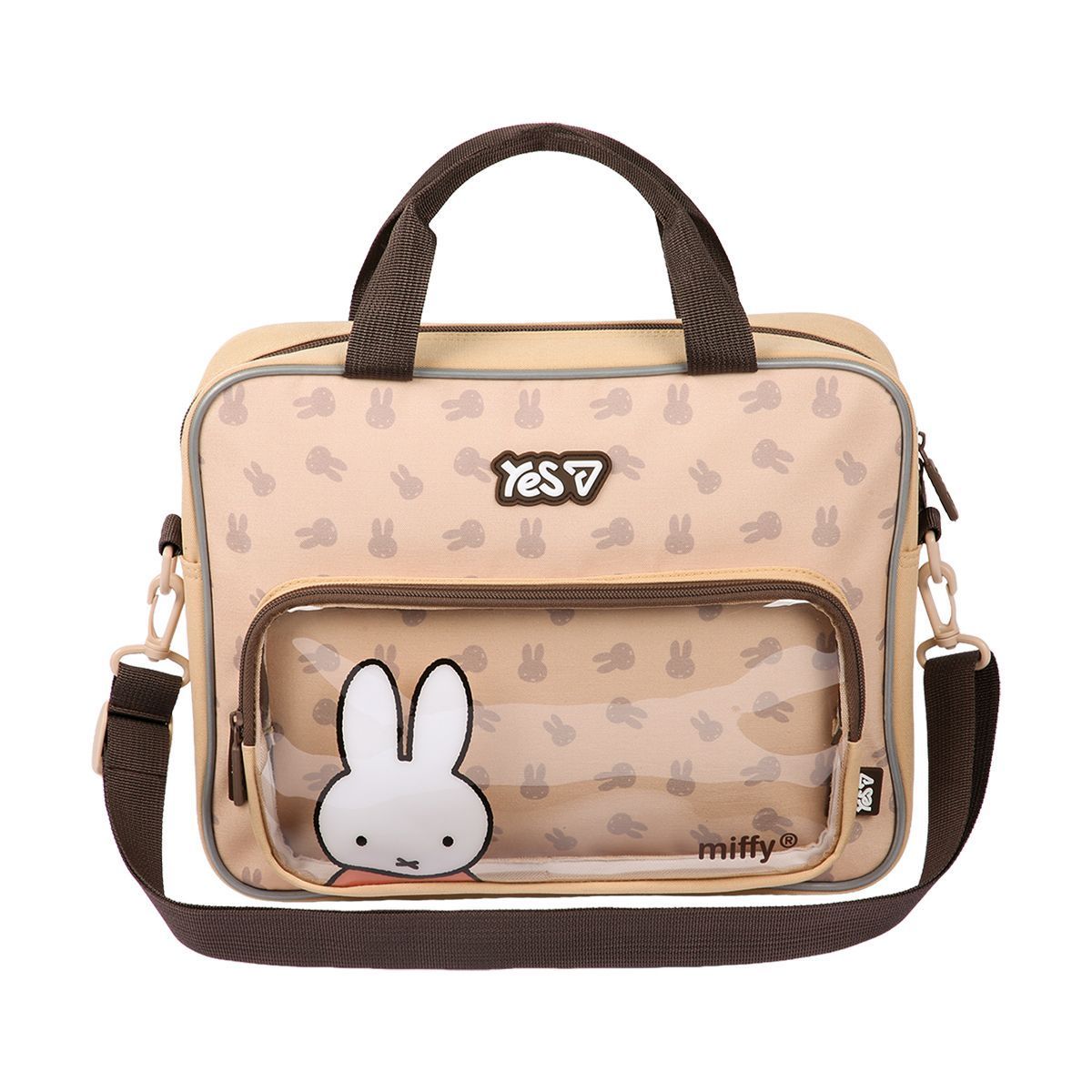 Сумка школьная текстильная Yes -1 Miffy Bunny 34&times;6,5&times;2,7 см бежевая фото