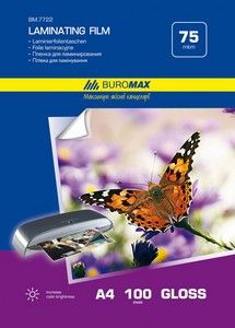 Плівка для ламінування А4 75мкм Buromax 216*303мм100шт фото