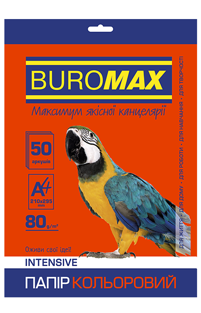 Набор цветной бумаги Buromax Intensiv А4 50л 5 цветов 80г/м2 фото