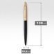 Ручка Parker Jotter XL Matt Black & Gold GT BP кулькова на кнопці 1мм синя, корпус чорний/золото фото 2