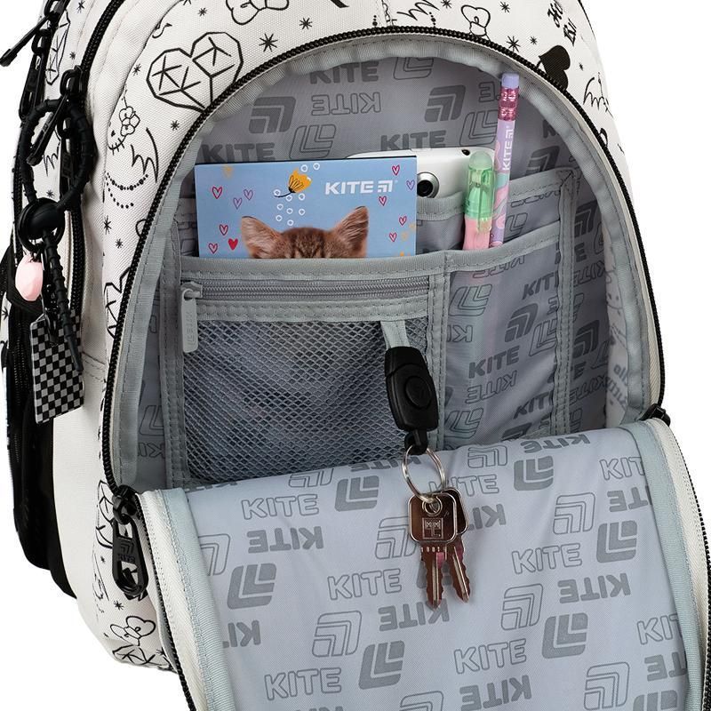 Рюкзак подростковый Kite Education teens 8001M Hello Kitty 40&times;29&times;17 см, бежевый фото