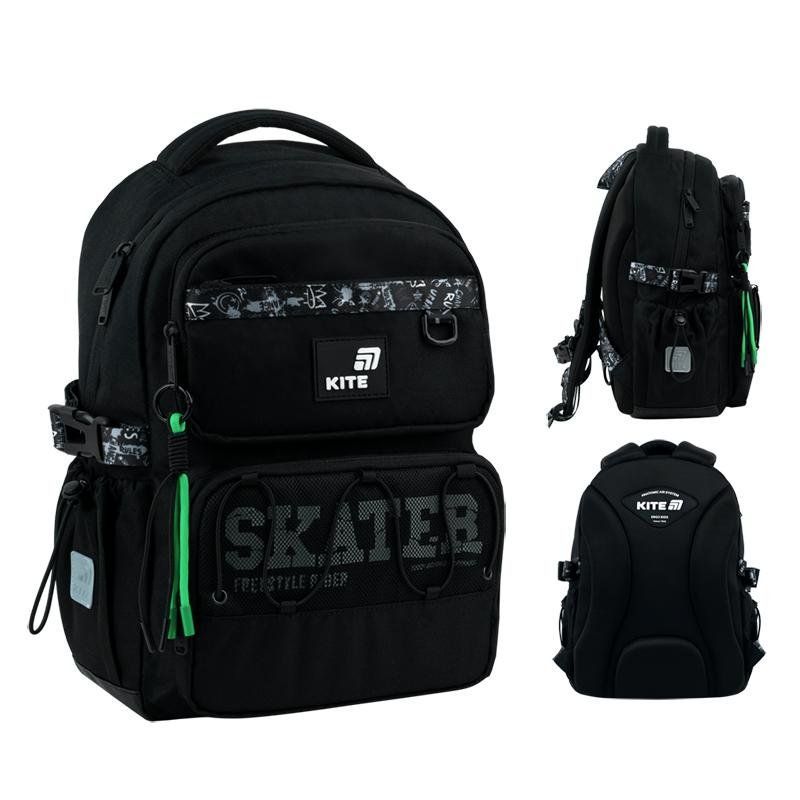 Рюкзак шкільний для хлопчика Kite Education 1022 Skater 39 &times; 28 &times; 12,5см чорний фото