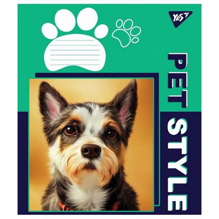 Тетрадь школьная Yes 12 листов косая линия Pet style (25) фото