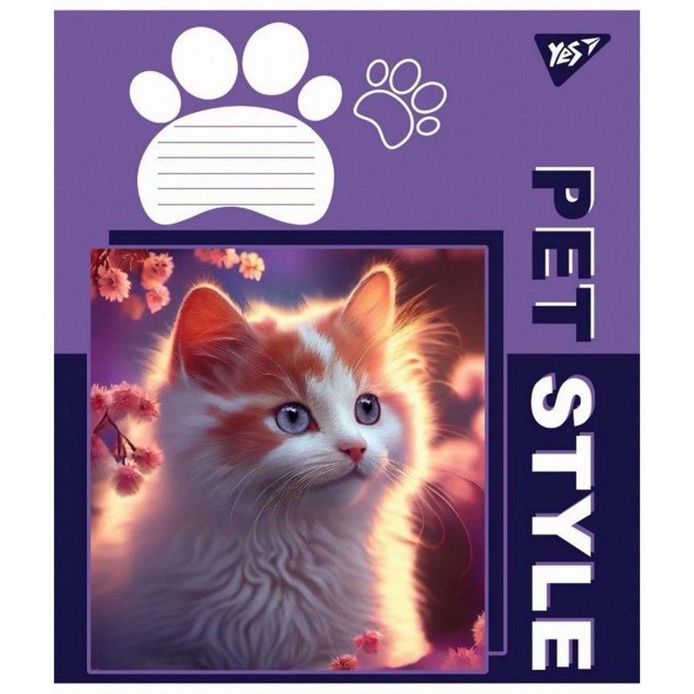 Зошит шкільний Yes 12 аркушів коса лінія Pet style (25) фото