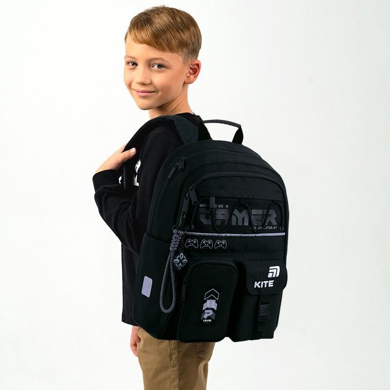 Рюкзак шкільний для хлопчика Kite Education 584 Gamer 39,5 &times; 29 &times; 13см чорний фото