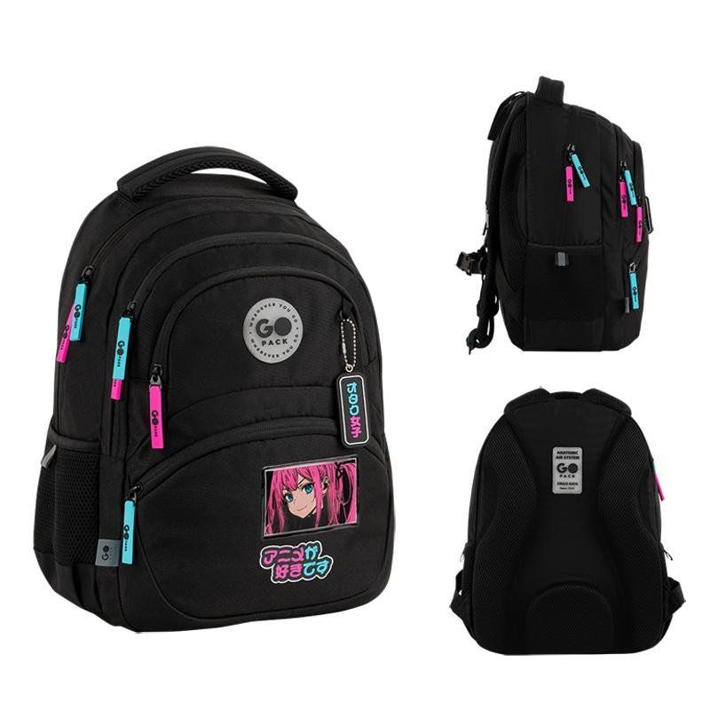 Рюкзак шкільний для дівчинки GoPack Education 175M-2 Anime girl 40 &times; 30 &times; 15 см чорний фото