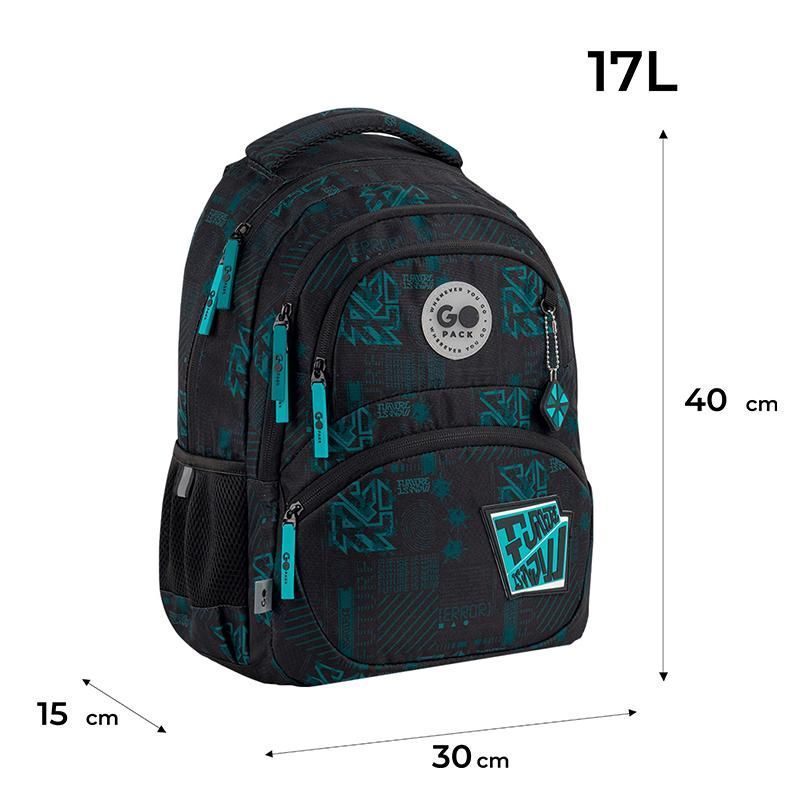 Рюкзак шкільний для хлопчика GoPack Education 175M-6 Future 40 &times; 30 &times; 15 см чорний фото