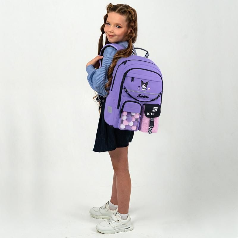Рюкзак школьный для девочки Kite Education 584 Kuromi 39,5 &times; 29 &times; 13 см, фиолетовый фото