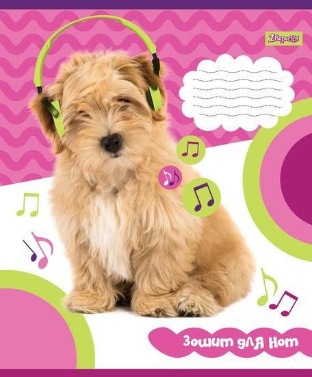 Тетрадь для нот А5 1Вересня Pets in headphone 12л фото