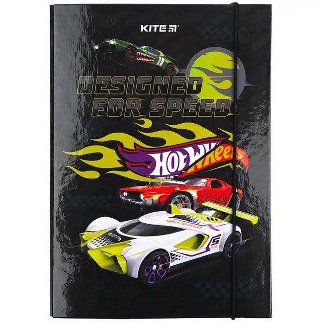 Папка для зошитів картонна на гумці В5 Kite Hot Wheels фото