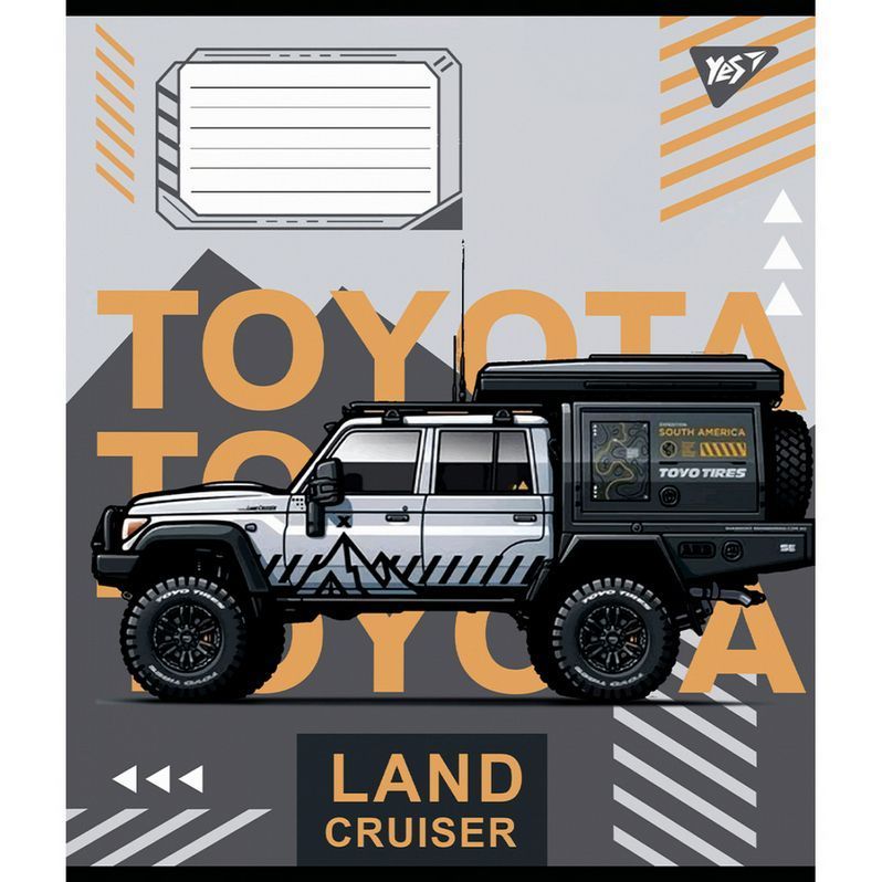 Зошит шкільний Yes 36 аркушів лінія Off road vehicle фото