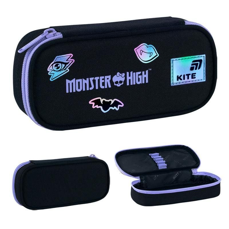 Пенал шкільний Kite для дівчинки на 1 відділення 662 Monster High чорний фото