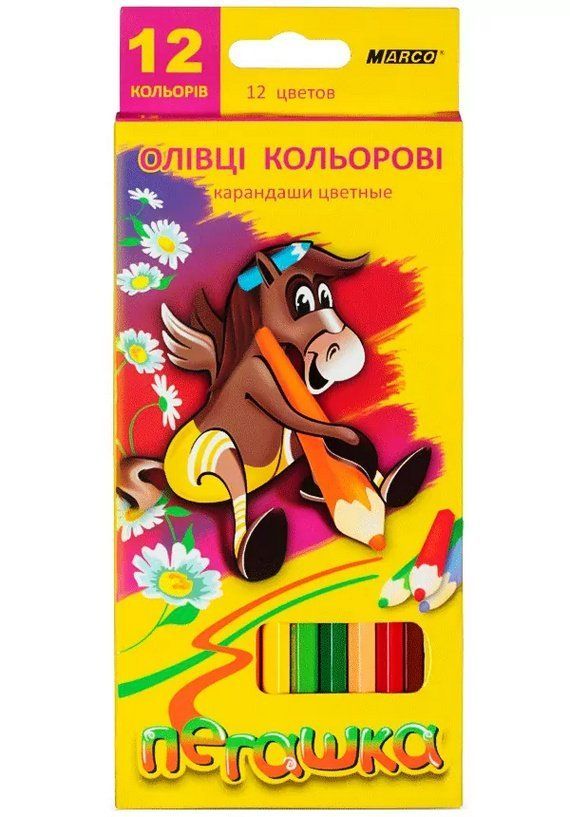 Карандаши цветные Marco Пегашка 12 цветов фото