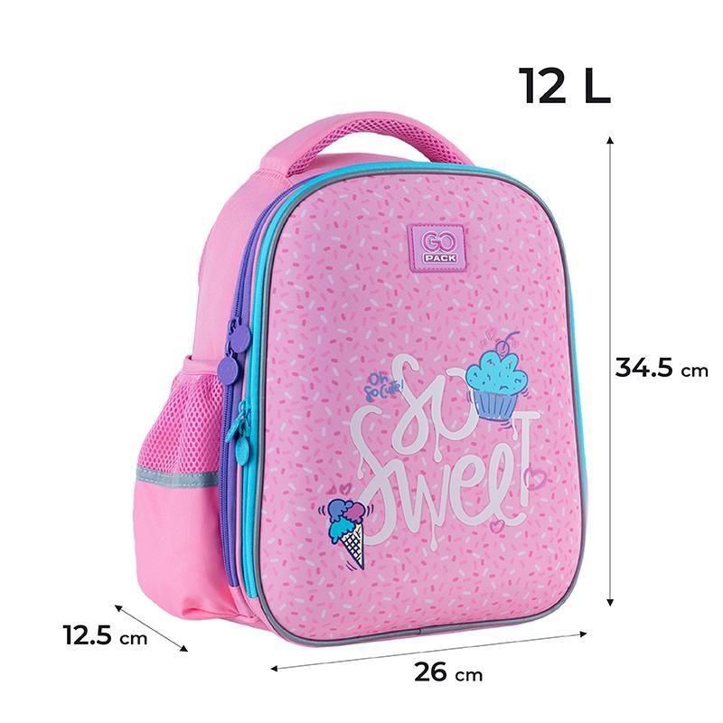 Рюкзак шкільний напівкаркасний для дівчинки GoPack 165S-1 Education So Sweet 34,5*26*12,5см рожевий фото