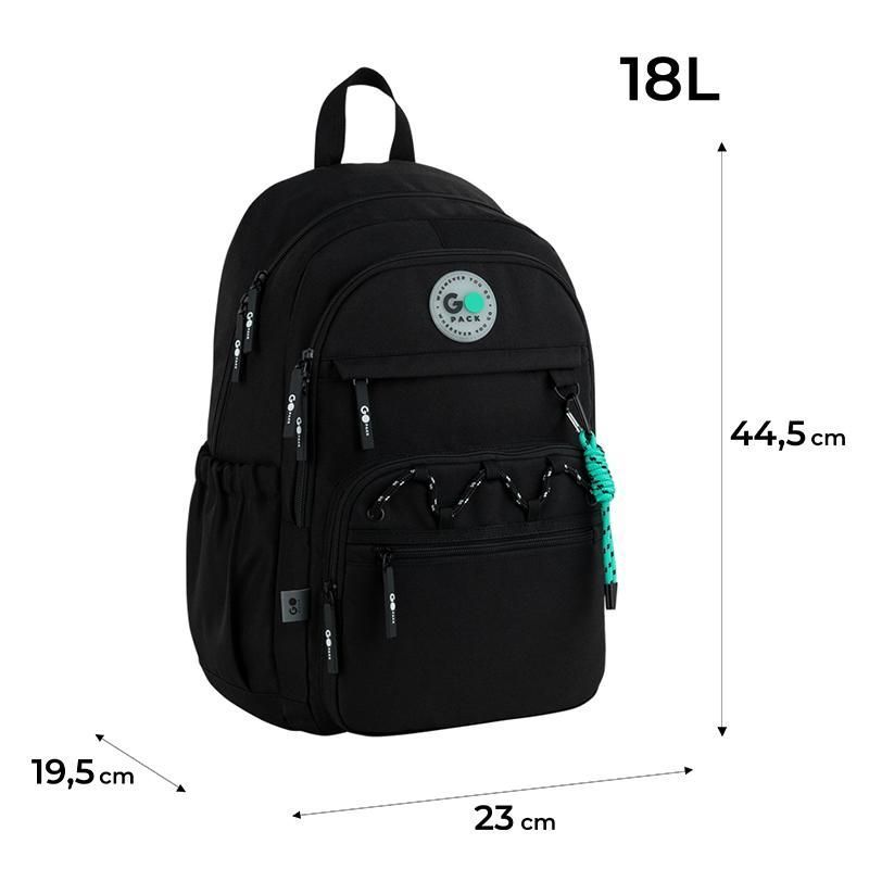 Рюкзак підлітковий GoPack Education Teens 121L-4 44,5 &times; 23 &times; 19,5 см чорний фото
