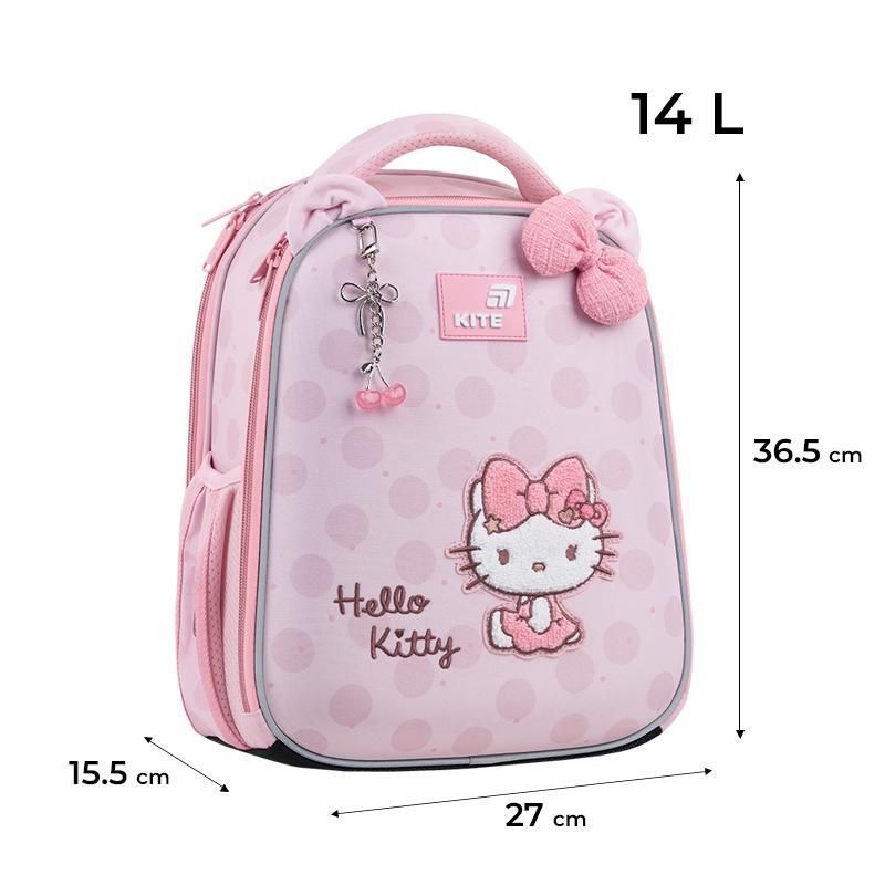 Рюкзак шкільний каркасний для дівчинки Kite Education 555 Hello Kitty 36,5 &times; 27 &times; 15,5см рожевий фото