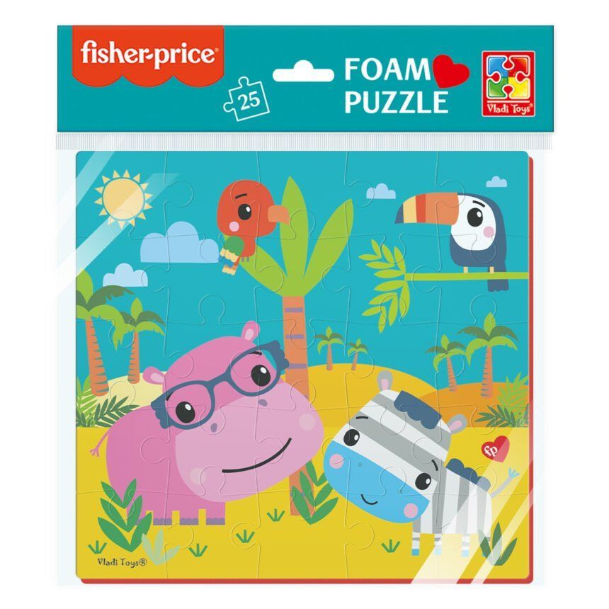 Пазлы мягкие Fisher Price Бегемот и зебра Vladi Toys фото